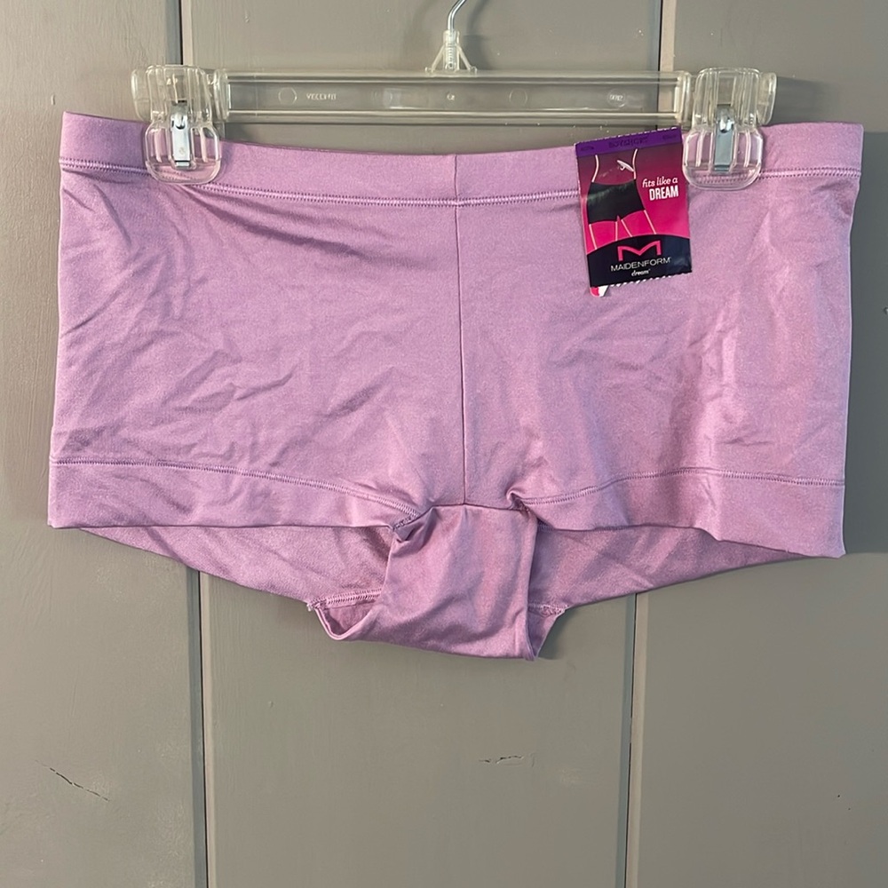 NWT Maidenform Purple Satin Boyshort Panty 2X Sissy Feminine Whimsical Fairy